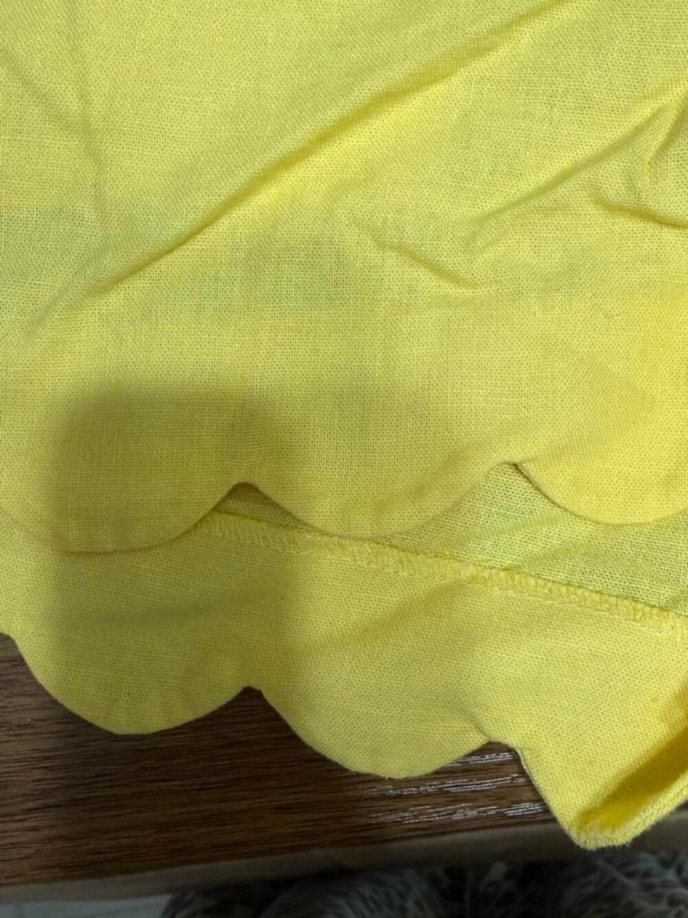 Jcrew Yellow Linen And Cotton Scalloped Edge Shorts Size 8 - Picture 5 of 5